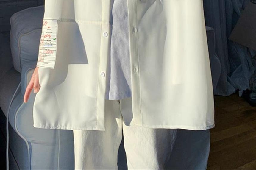 Short Sleeve Striped Shirt Jacket Product Image