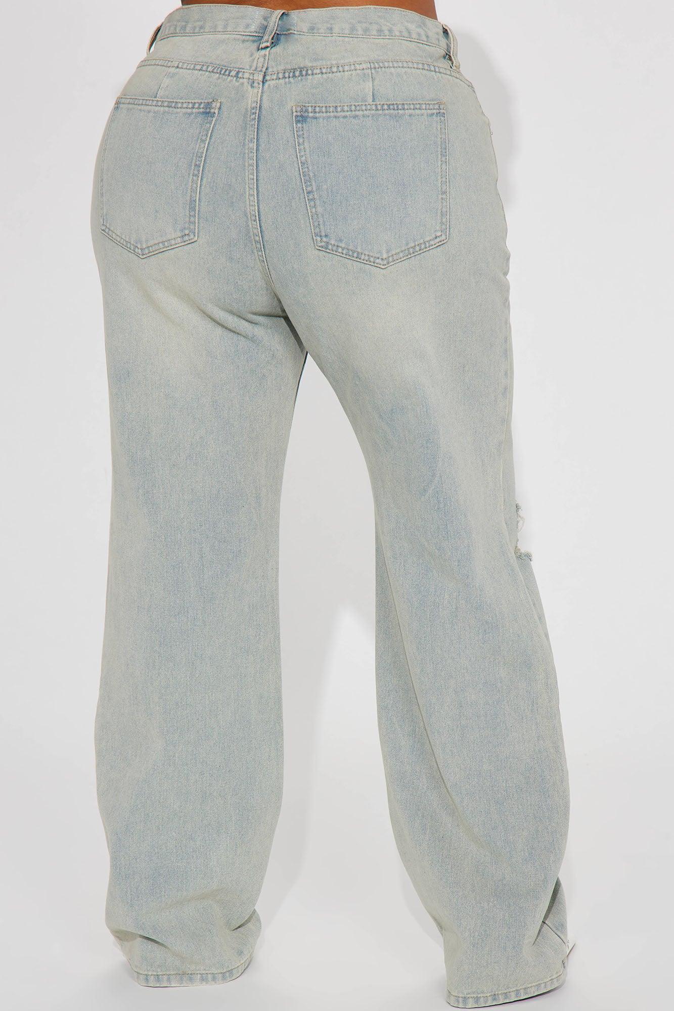 Far Away Tinted Non Stretch Straight Leg Jeans - Light Wash Product Image
