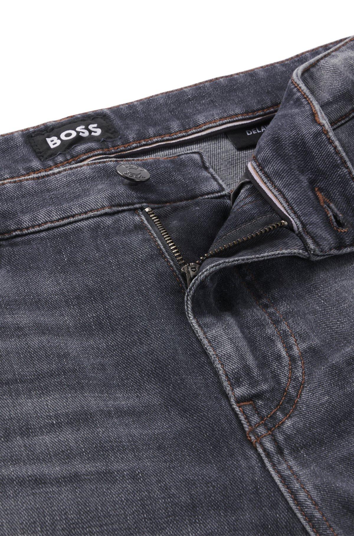 Slim-fit jeans in gray soft-touch denim Product Image
