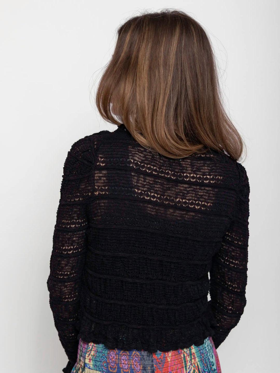 Juliet Ruffle Sweater Top - Slate Product Image