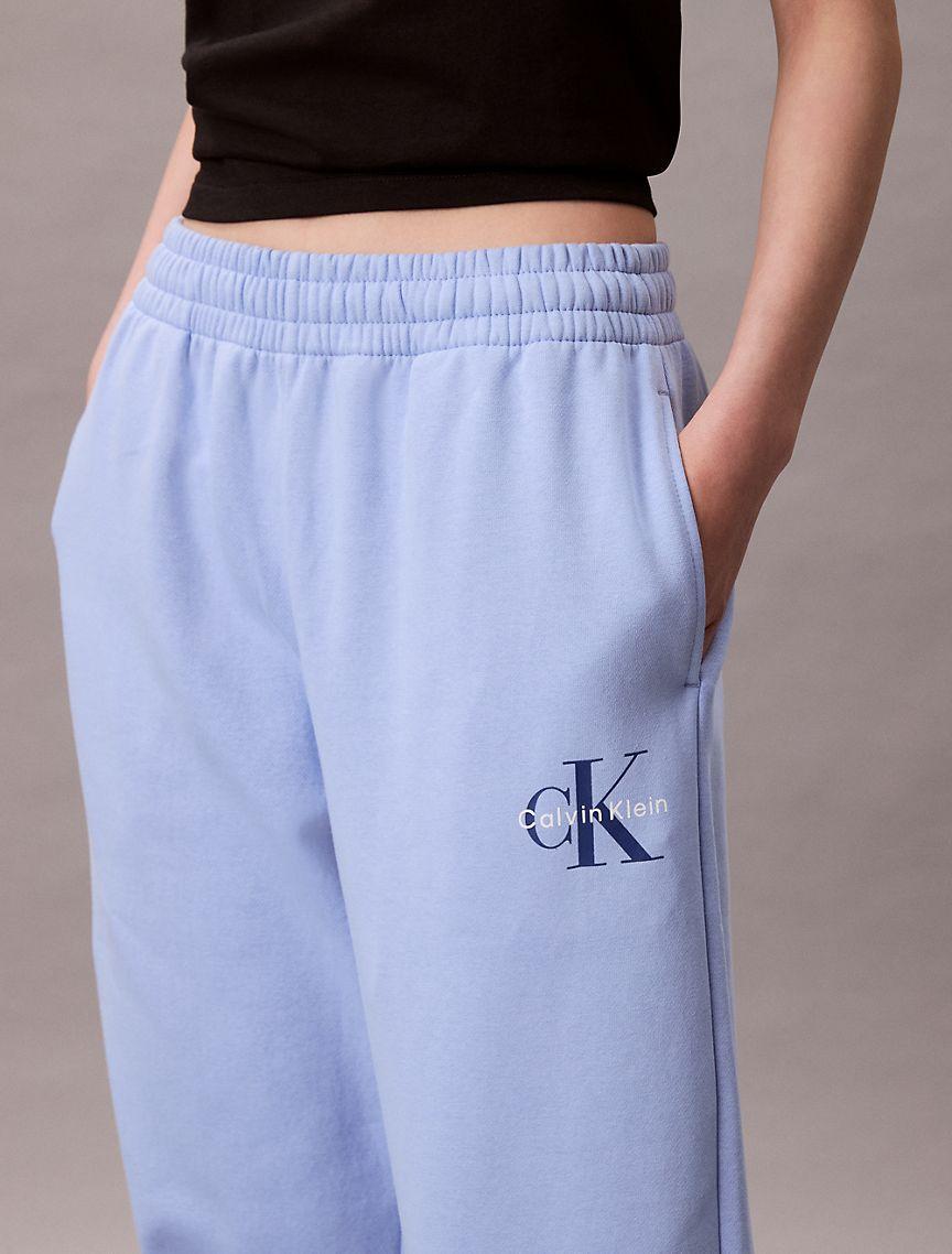 Monogram Logo Fleece Wide Leg Sweatpants Product Image
