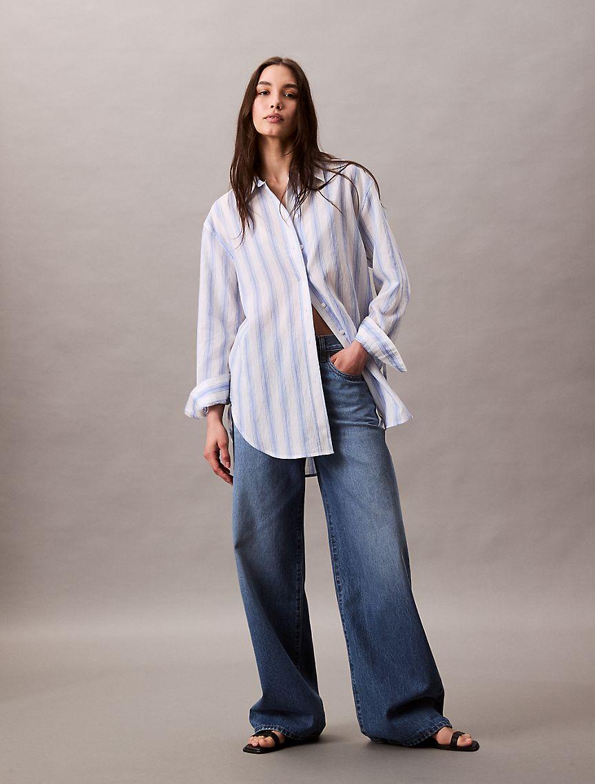 Stripe Relaxed Button-Down Shirt Product Image