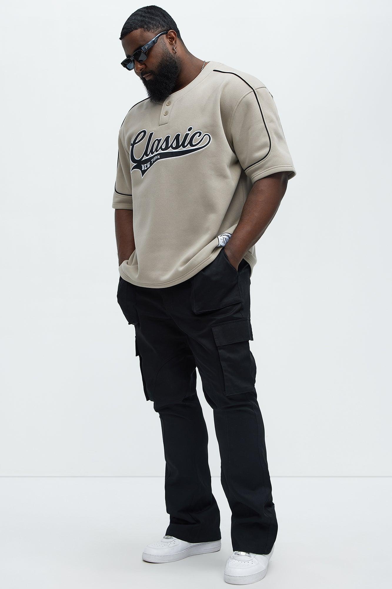 Double Up Stacked Slim Cargo Pants - Black Product Image