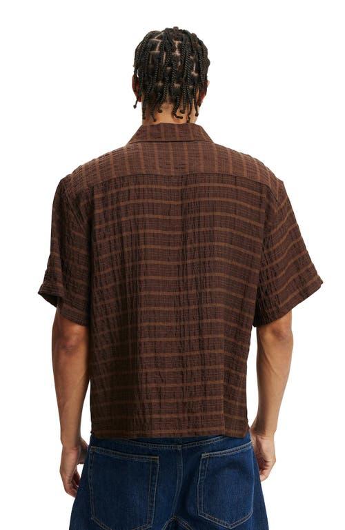 Cotton On Men's Box Fit Short Sleeve Shirt in Chocolate at Nordstrom, Size Large Product Image