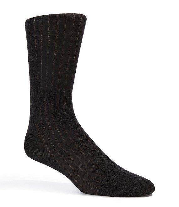Cremieux Wool Blend Flat Knit Crew Dress Socks Product Image