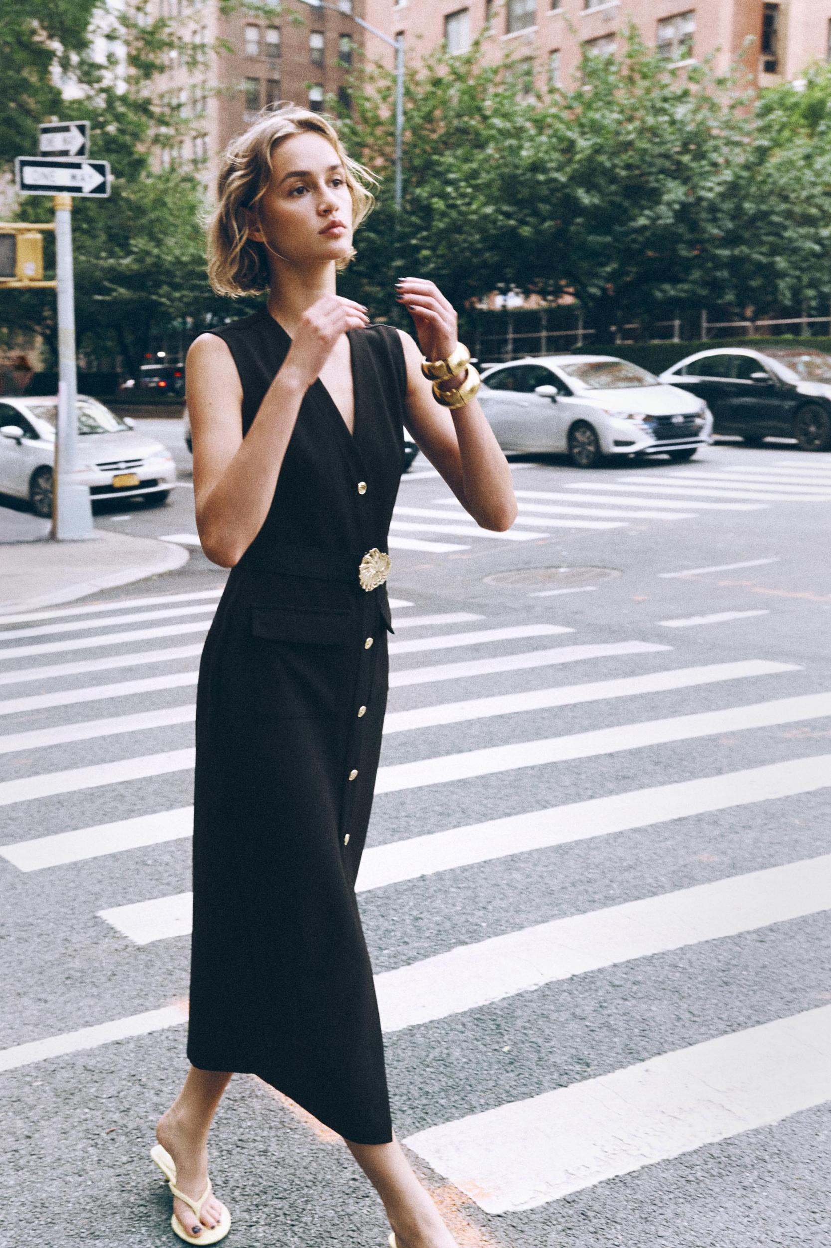 BELTED CREPE MIDI DRESS Product Image