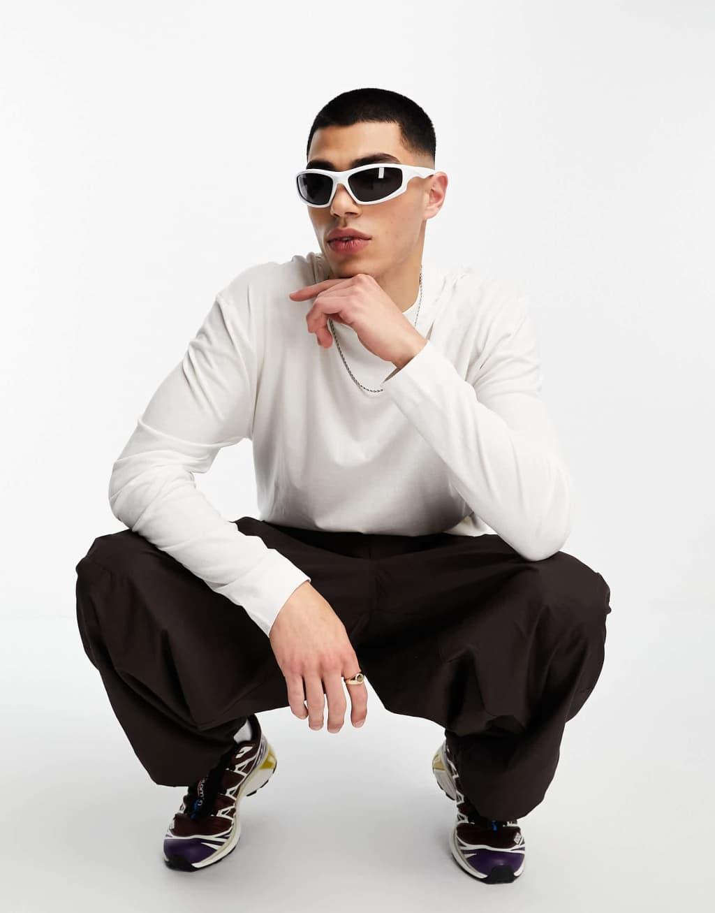 COLLUSION long sleeve t-shirt in white Product Image