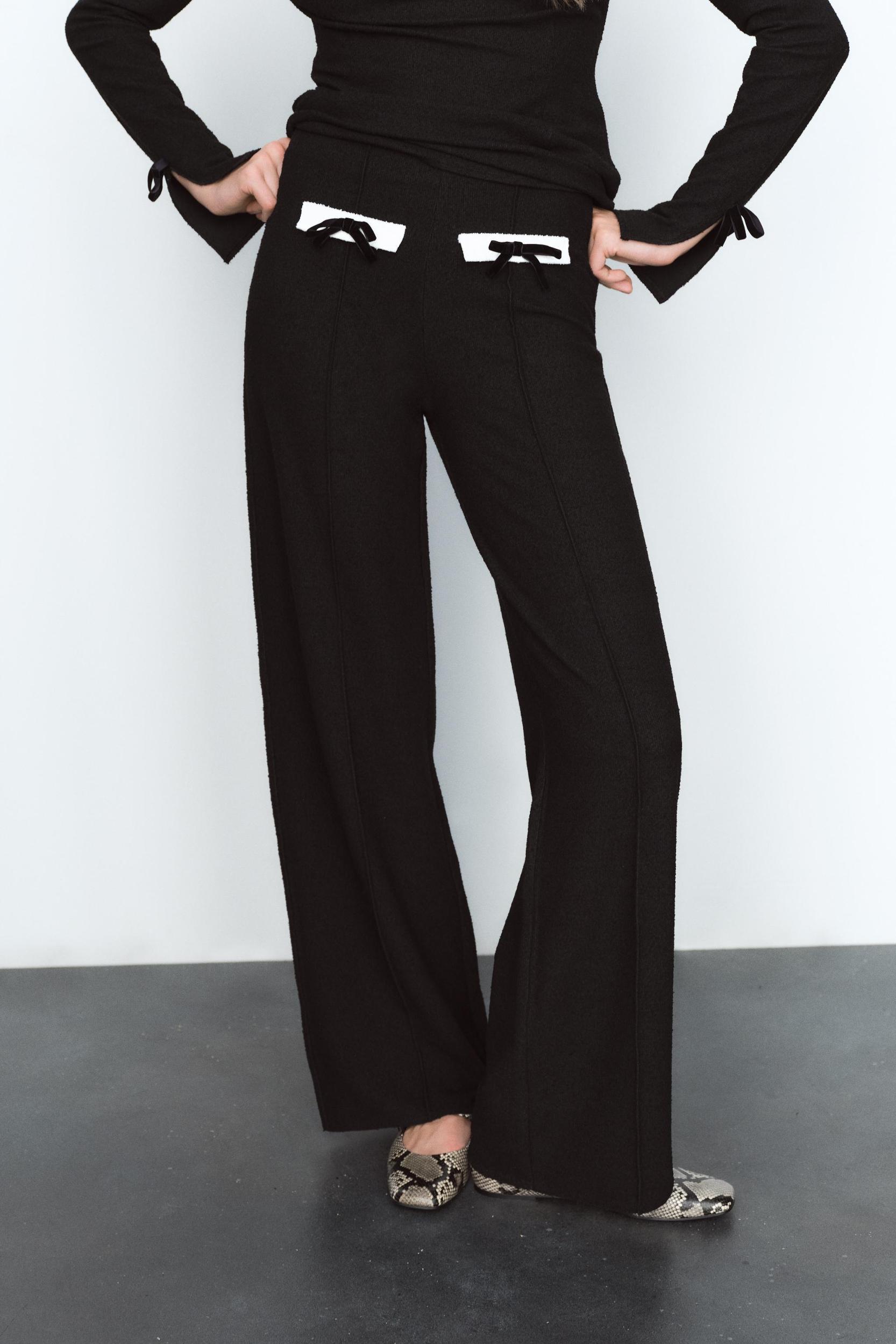 BOUCLÉ BOW PANTS Product Image