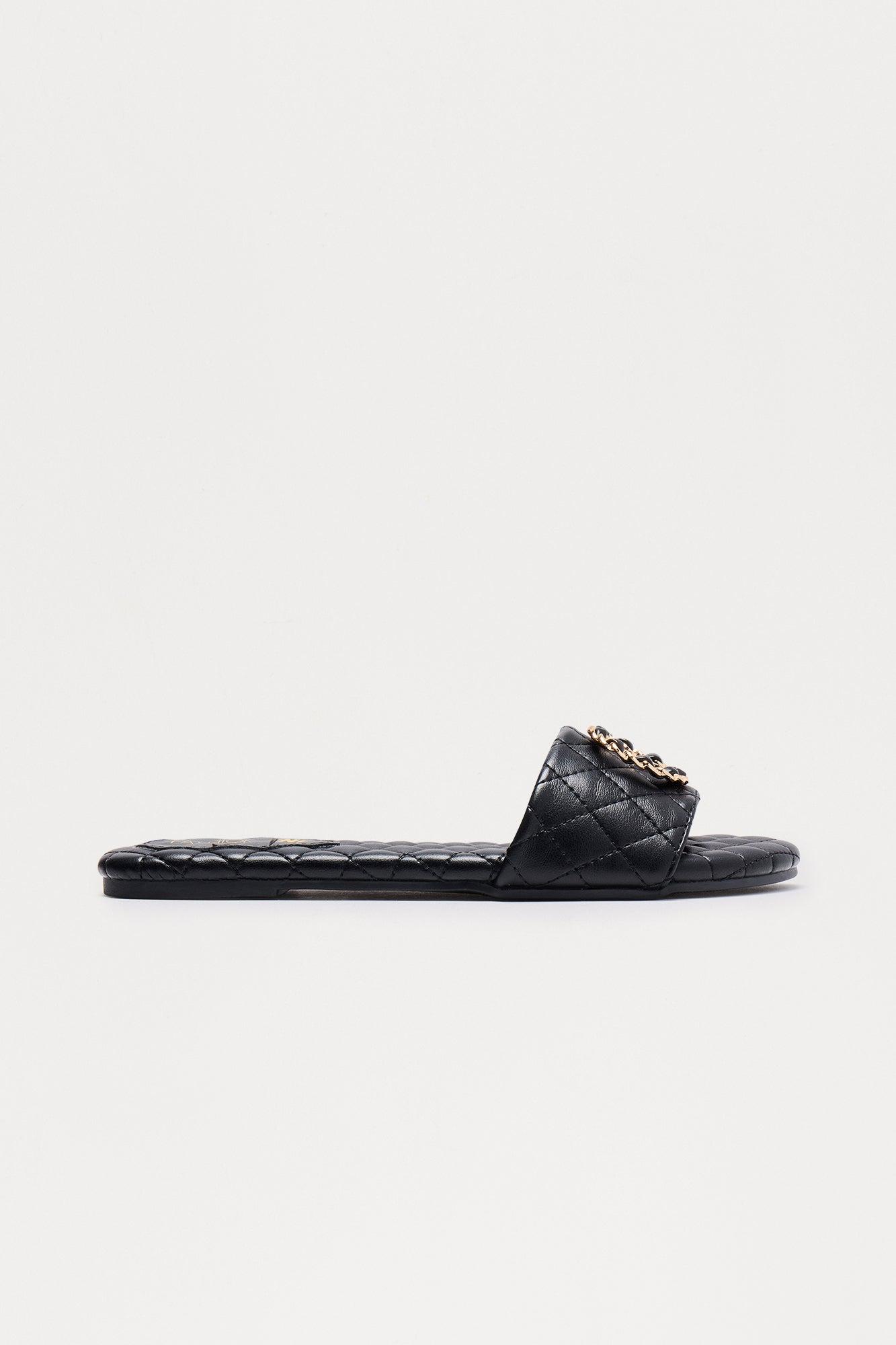 Seb Quilted Hardware Sandals - Black Female Product Image