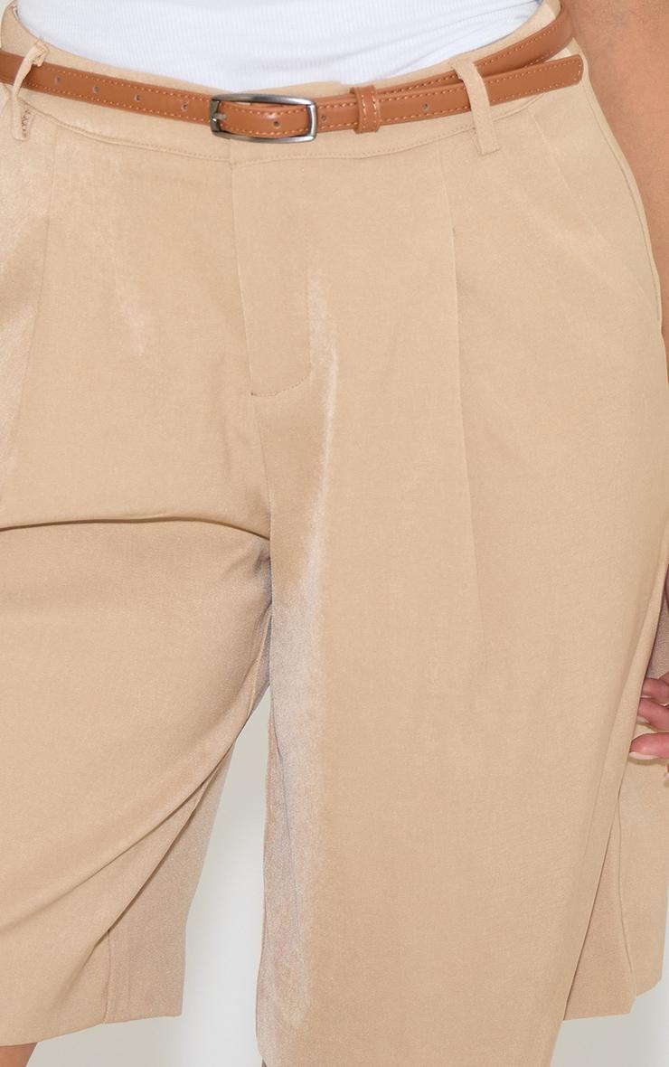 Stone Tailored Belted Long Shorts Product Image