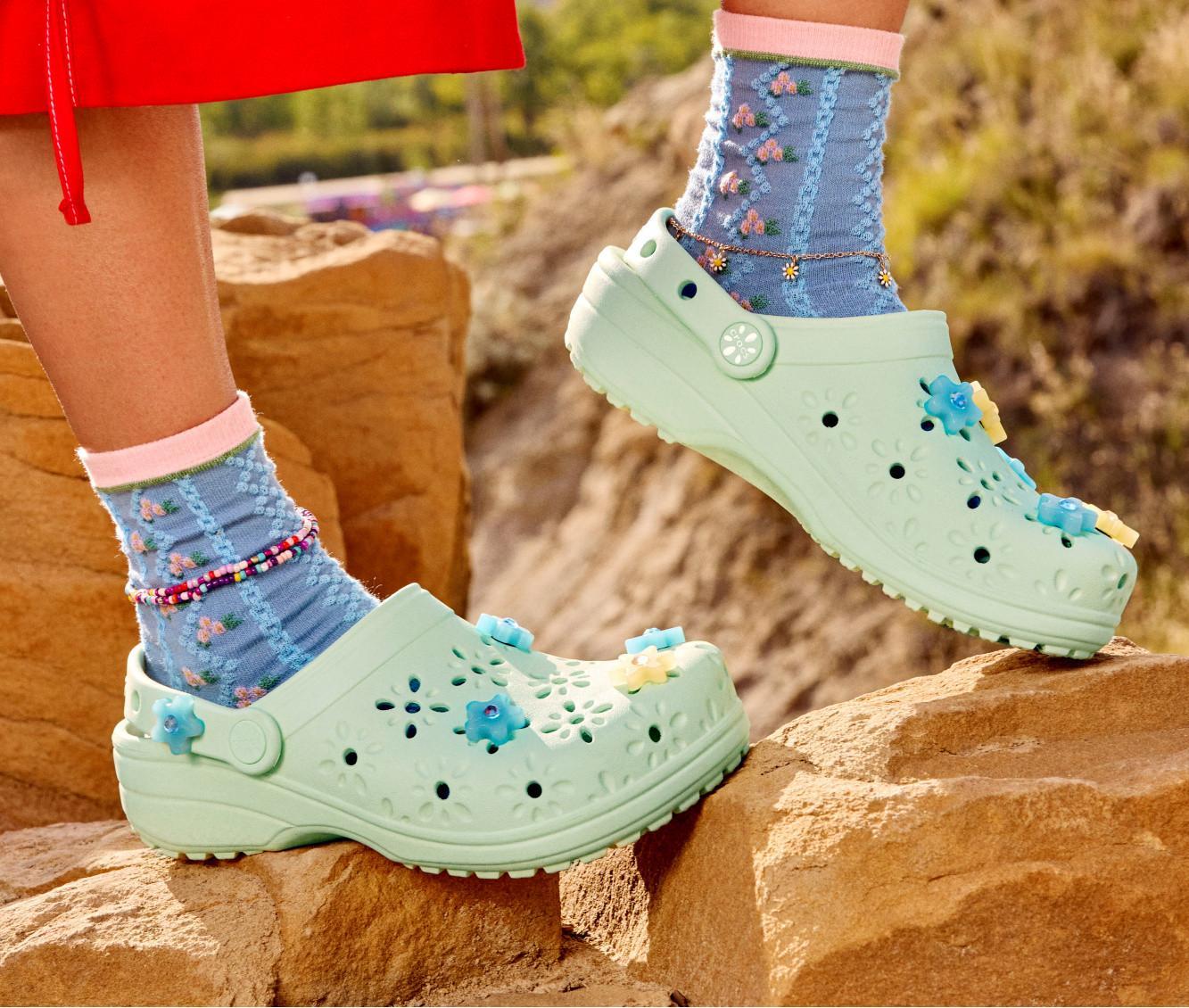 Women's Crocs Classic Floral Cutout Clogs Product Image