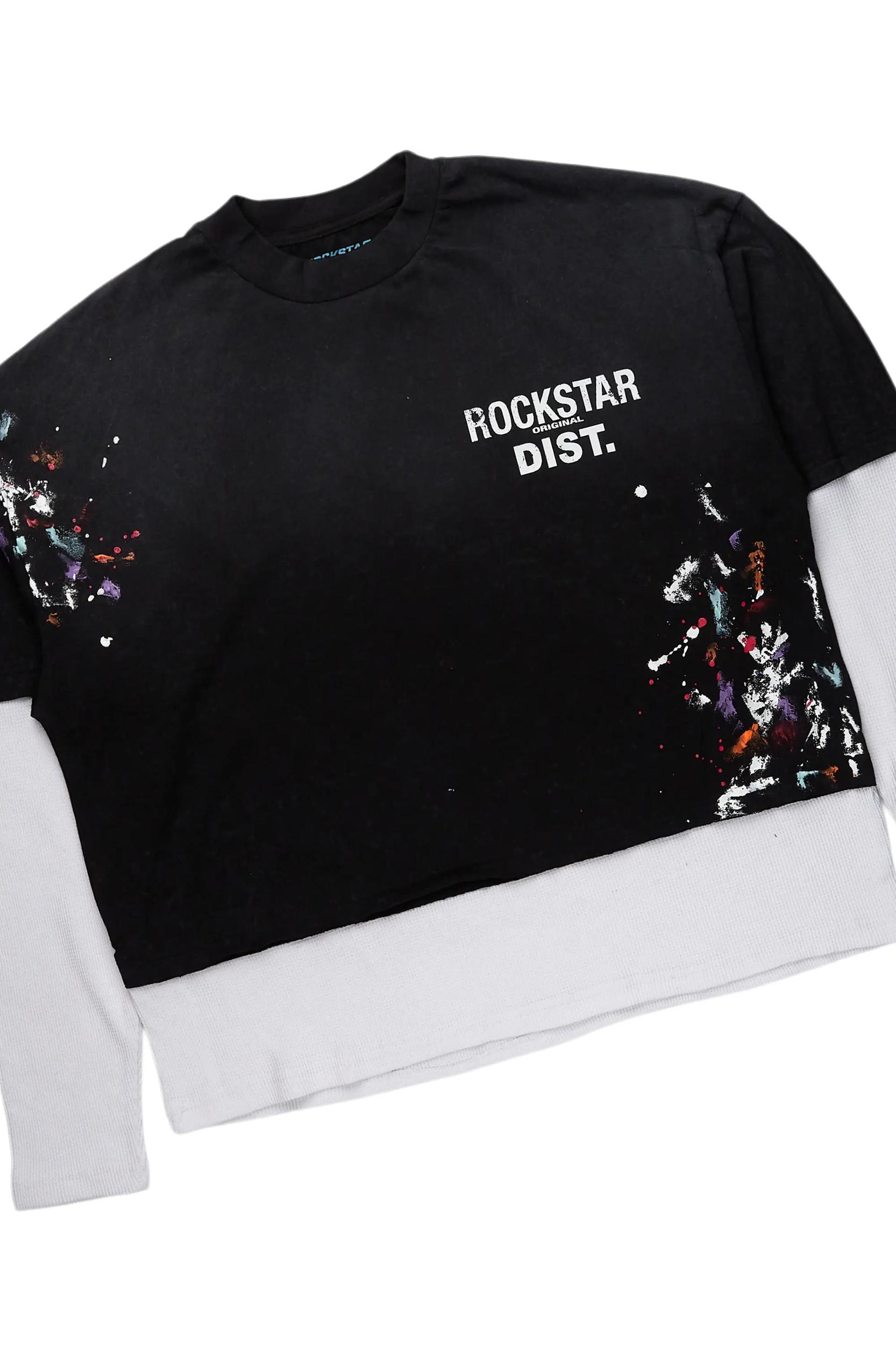 Makala Black Double Layer Short Set Female Product Image