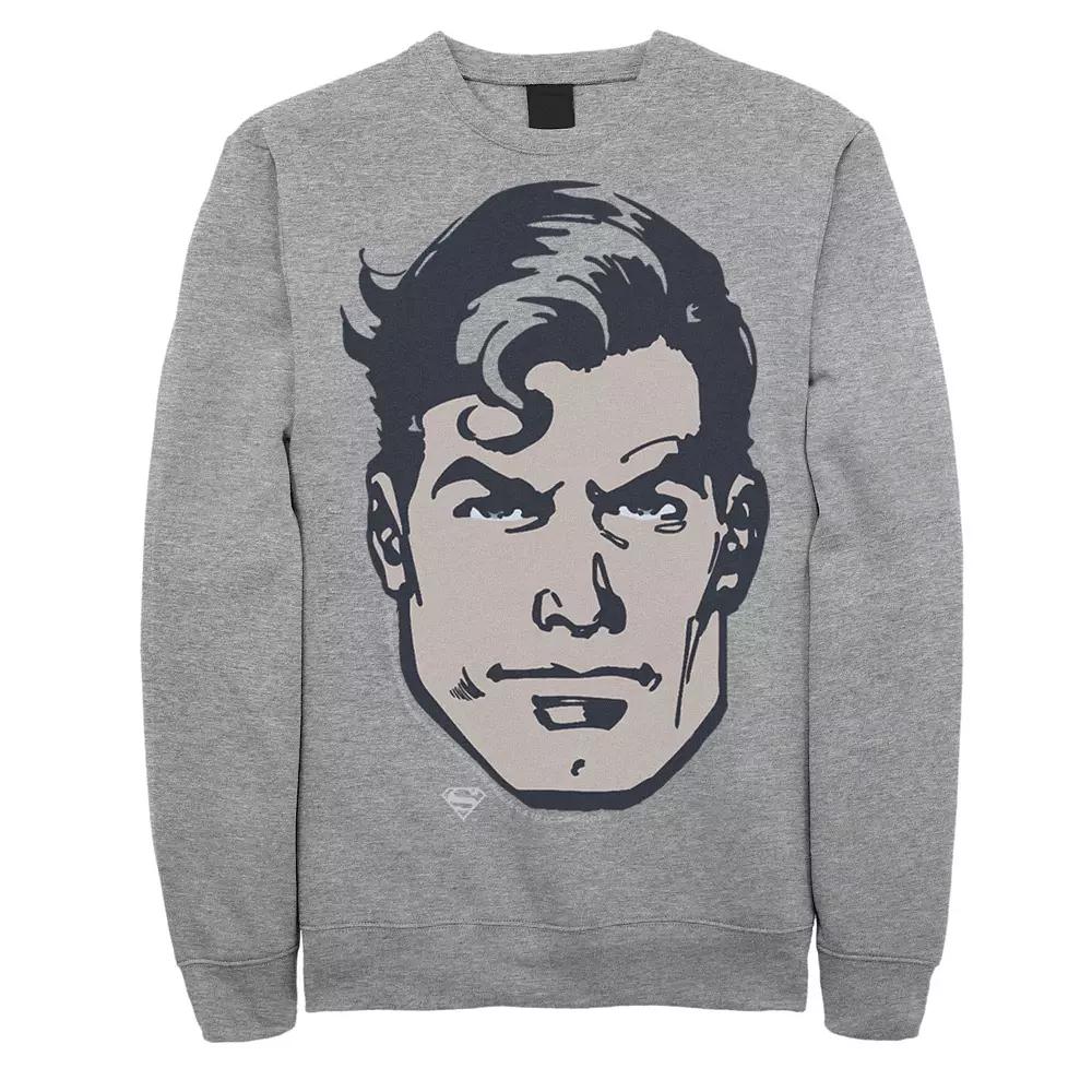 Men's DC Comics Superman Large Chest Portrait Graphic Fleece Pullover, Size: Small, Athletic Grey Product Image