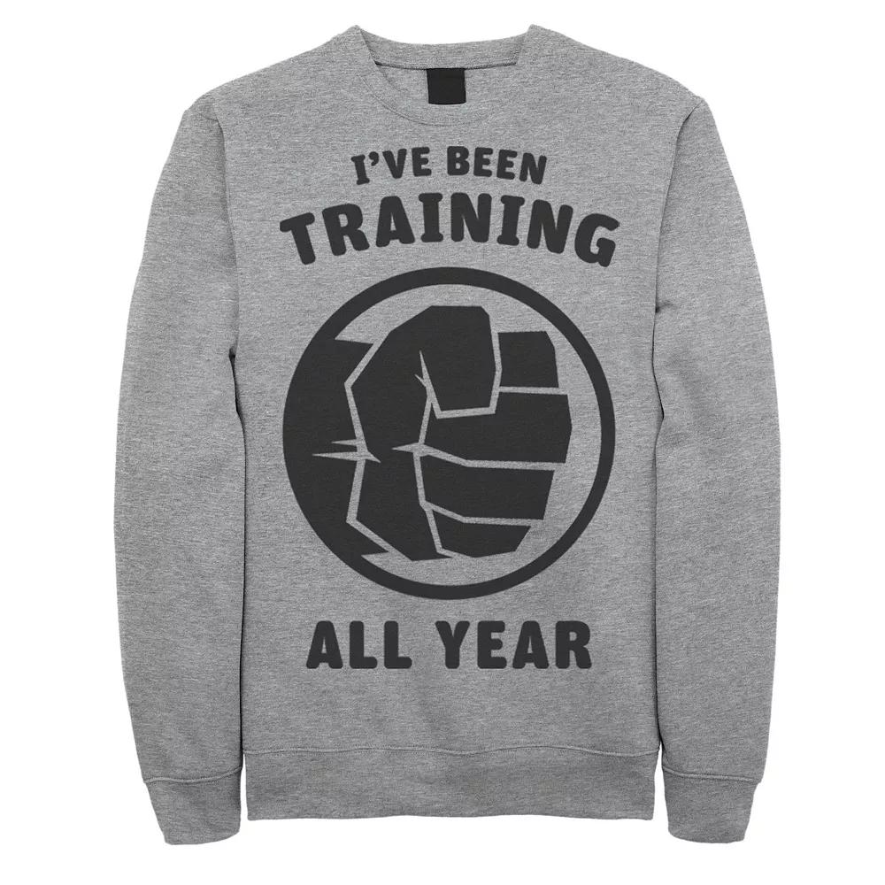Men's Marvel Avengers Hulk I've Been Training All Year Logo Sweatshirt,  Product Image