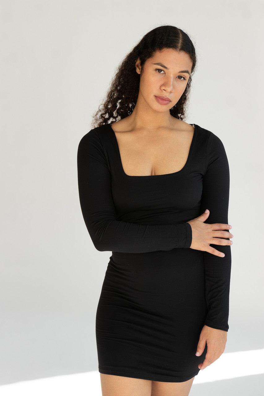 Long Sleeve Square Neck Mini Dress Product Image