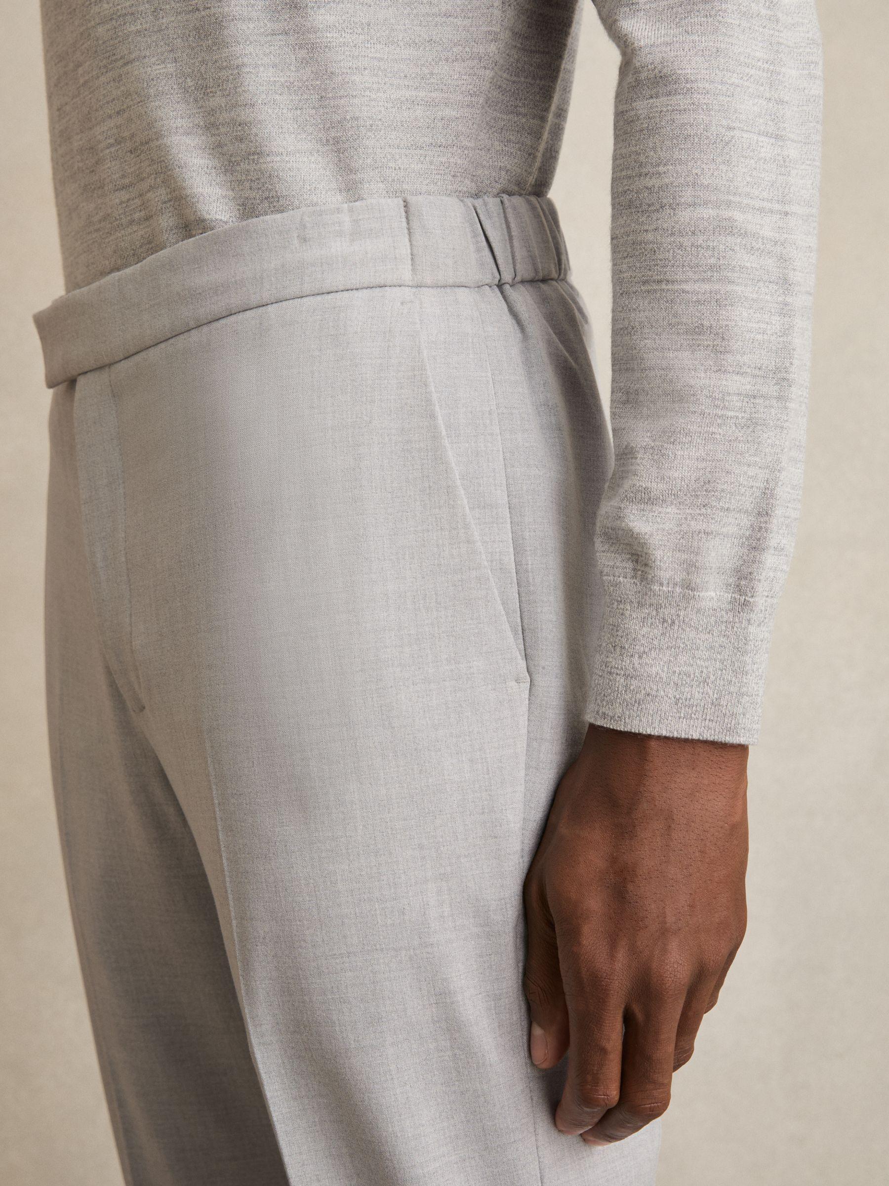 Slim-Fit Drawstring Trousers in Grey Product Image