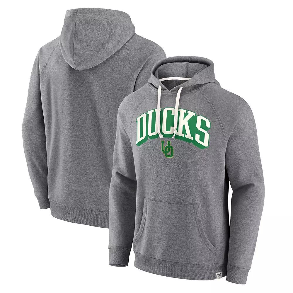 Men's Fanatics Heather Gray Oregon Ducks True Classics On Deck Fleece Pullover Hoodie, Size: XL, Grey Product Image