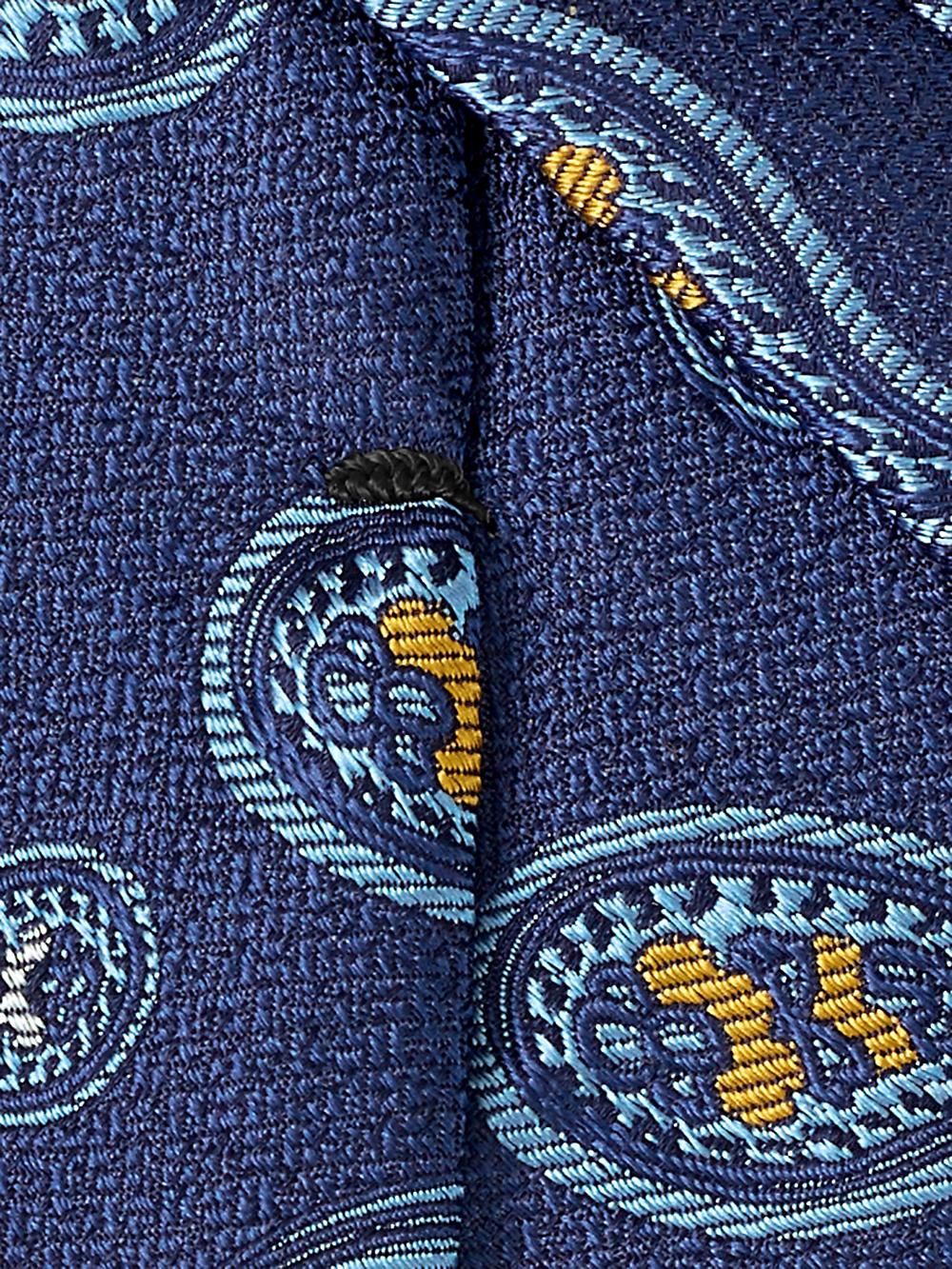 Paisley Woven Silk Tie - Blue Product Image
