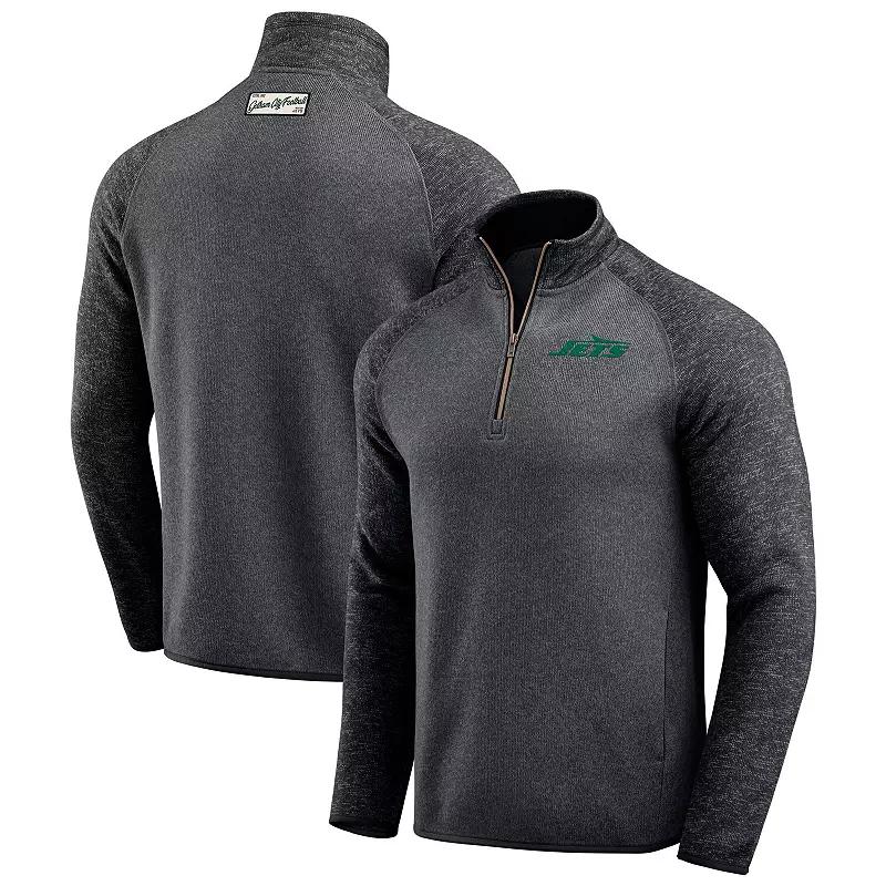 Men's Darius Rucker Collection by Fanatics Black New York Jets Tonal Raglan Quarter-Zip Top,  Product Image