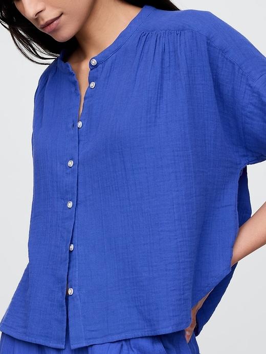 Crinkle Gauze Dolman Shirt Product Image