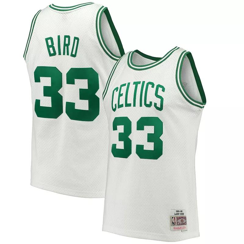 Men's Mitchell & Ness Larry Bird White Boston Celtics Hardwood Classics Swingman Jersey,  Product Image