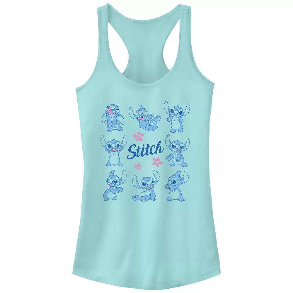 Disney's Lilo & Stitch Expressions And Flowers Juniors' Racerback Tank Top, Girl's,  Product Image