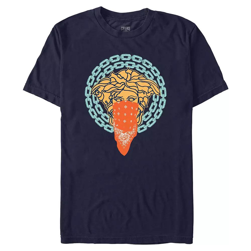 Men's Crooks & Castles Medusa Blue Chains  Graphic T-Shirt Product Image