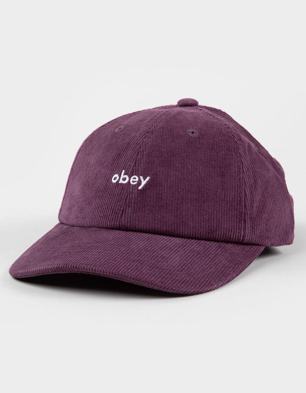 OBEY Lowercase 6 Panel Corduroy Strapback Hat - BROWN Product Image