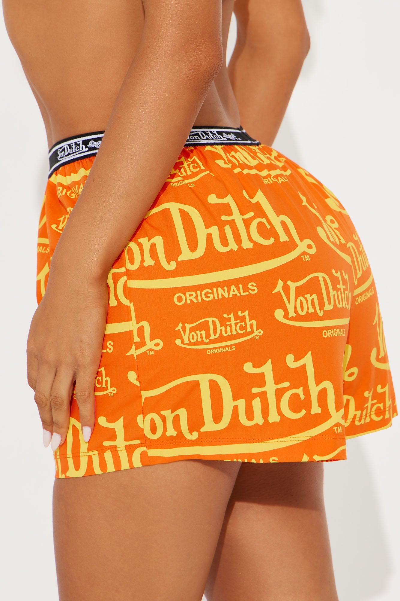 Von Dutch Logo PJ Boxer Short - Orange Female Product Image