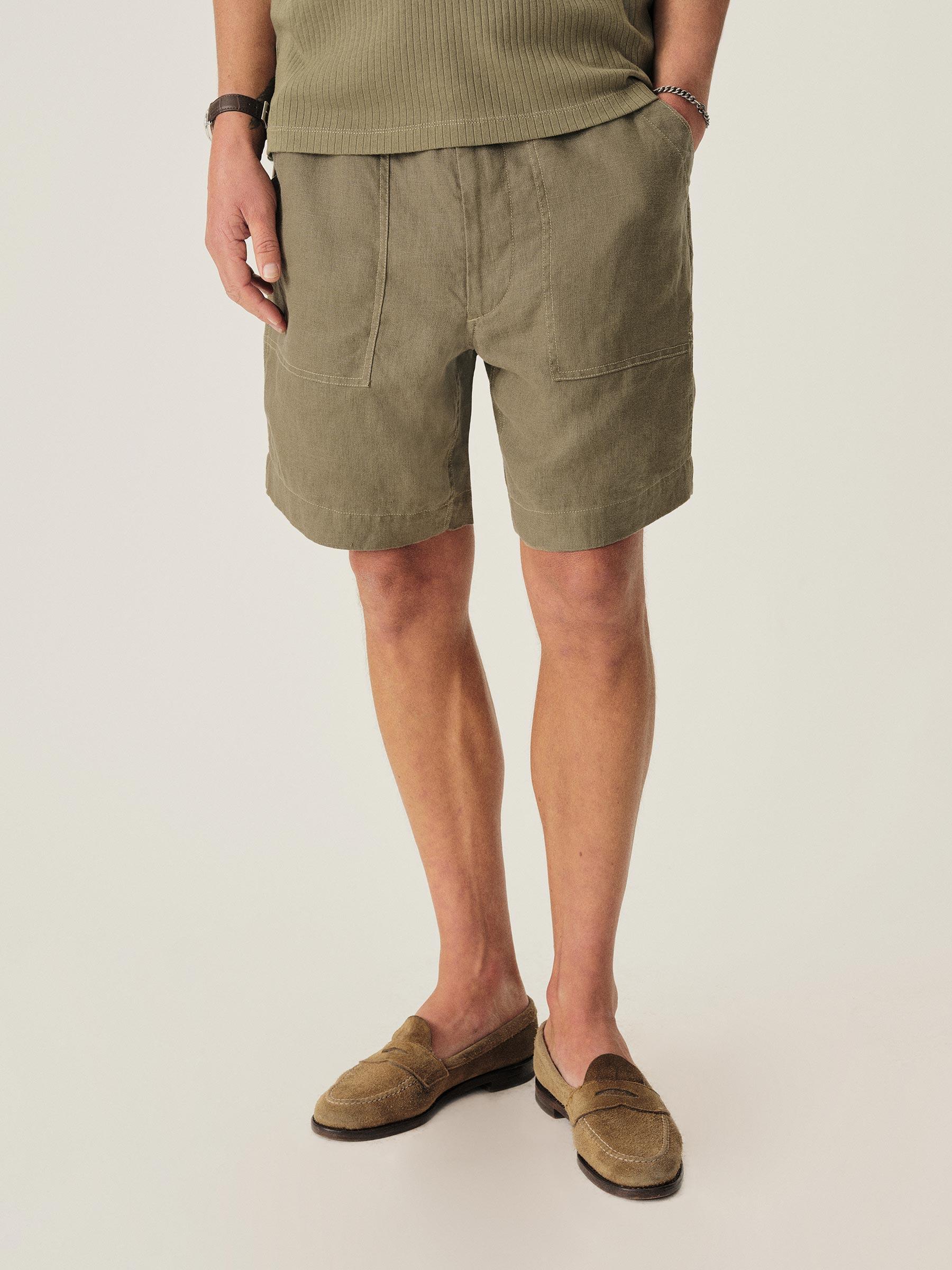 Desert Olive Loomed Linen OG-107 Fatigue Short Product Image