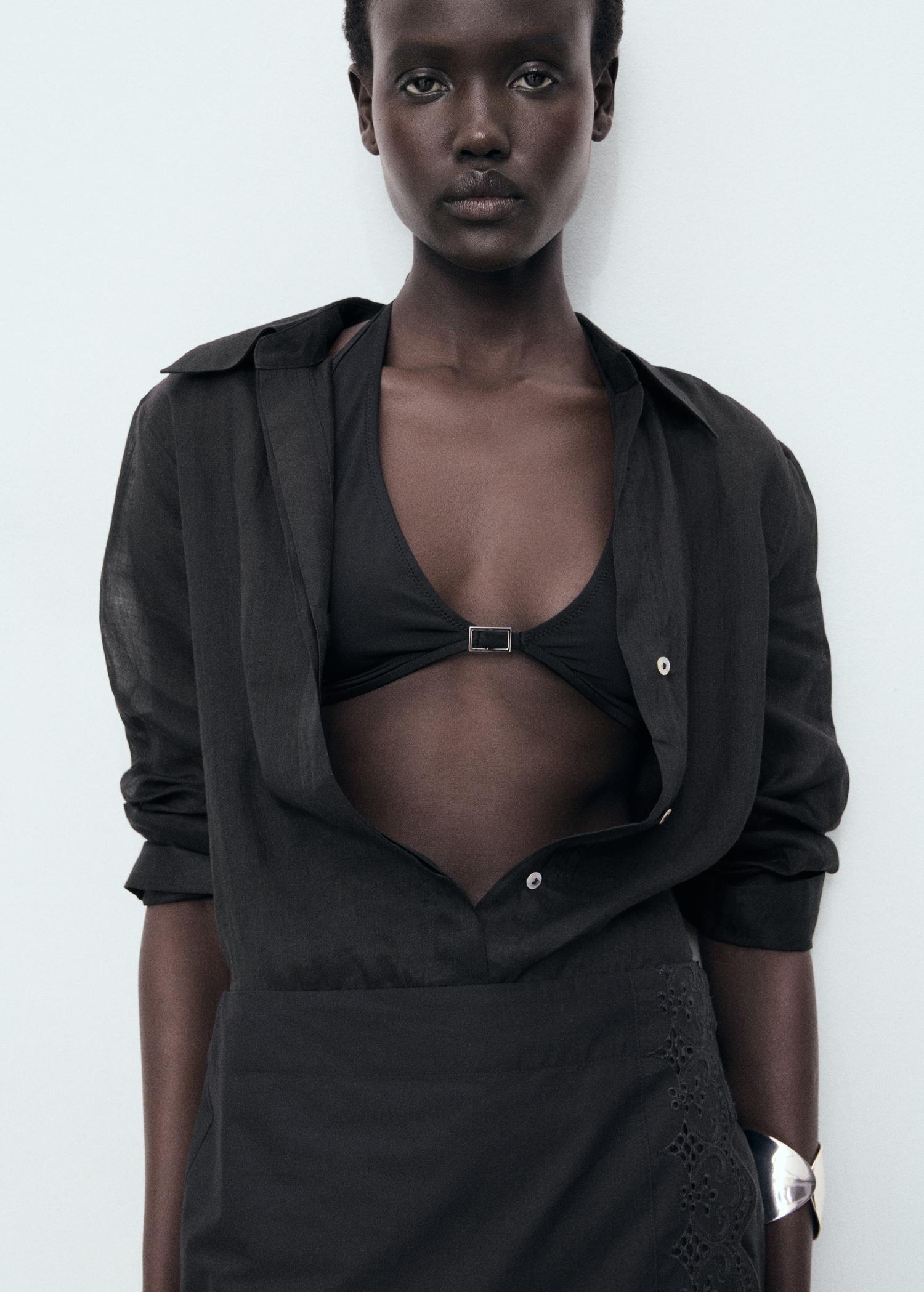 Embroidered cotton skirt - Women | MANGO USA Product Image