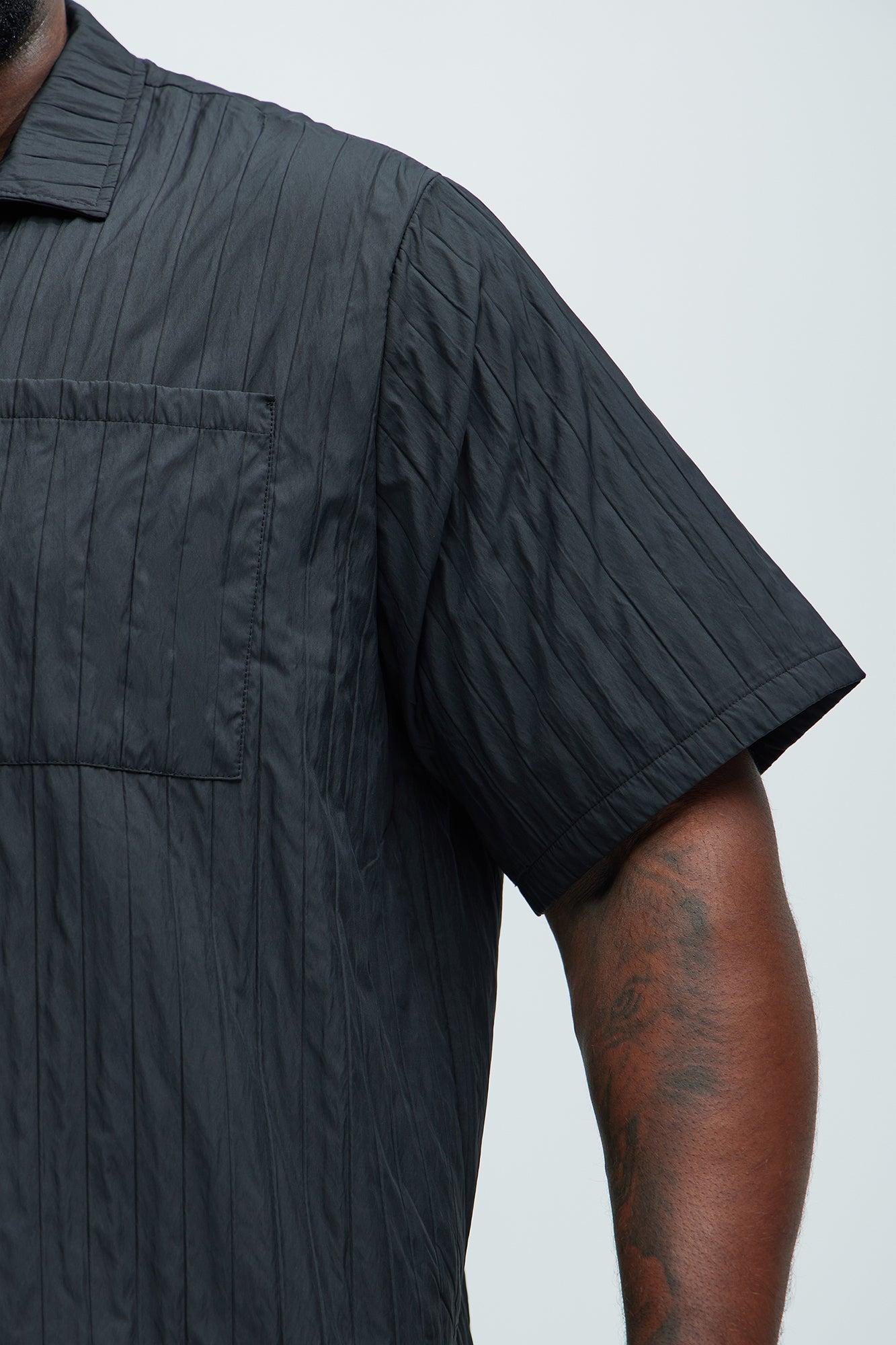 Cavour Crinkled Shirt - Black Product Image