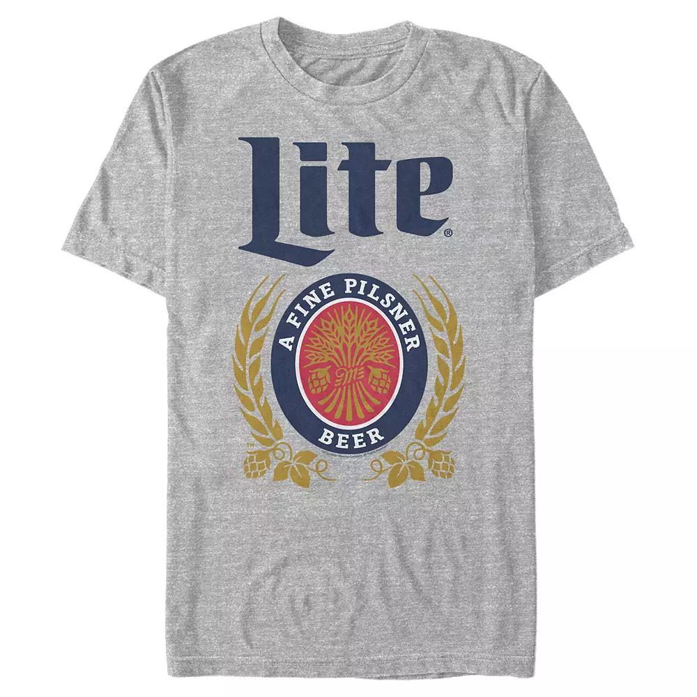 Men's Lite A Fine Pilsner Beer Graphic Tee, Size: Medium, Athletic Grey Product Image