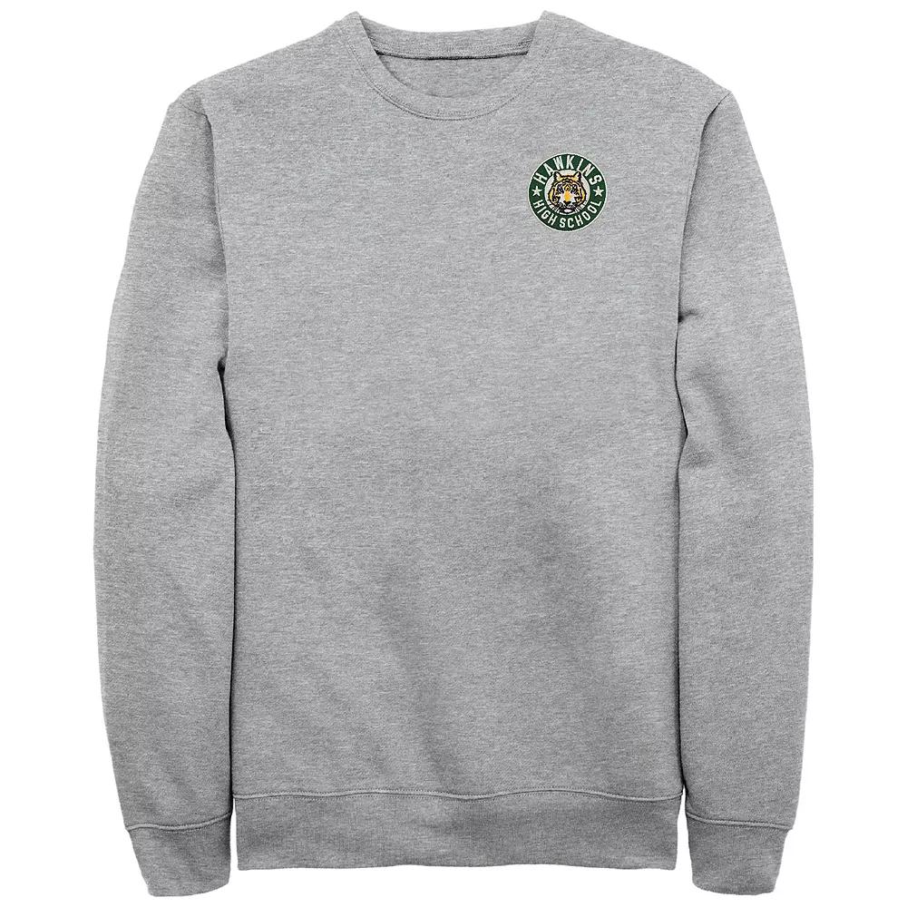 Men's Stranger Things Hawkins High School Badge Embroidered Sweatshirt, Size: Small, Athletic Grey Product Image