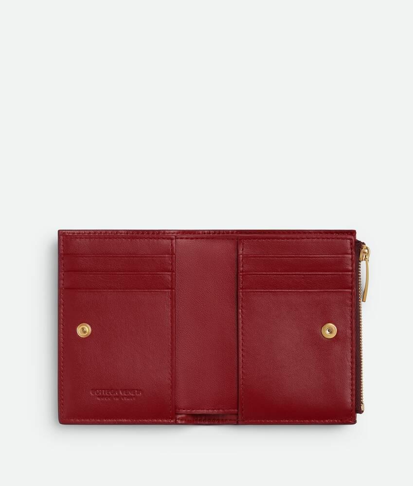 Women's Cassette Small Bi-Fold Wallet in Madder brown/rosewood Product Image