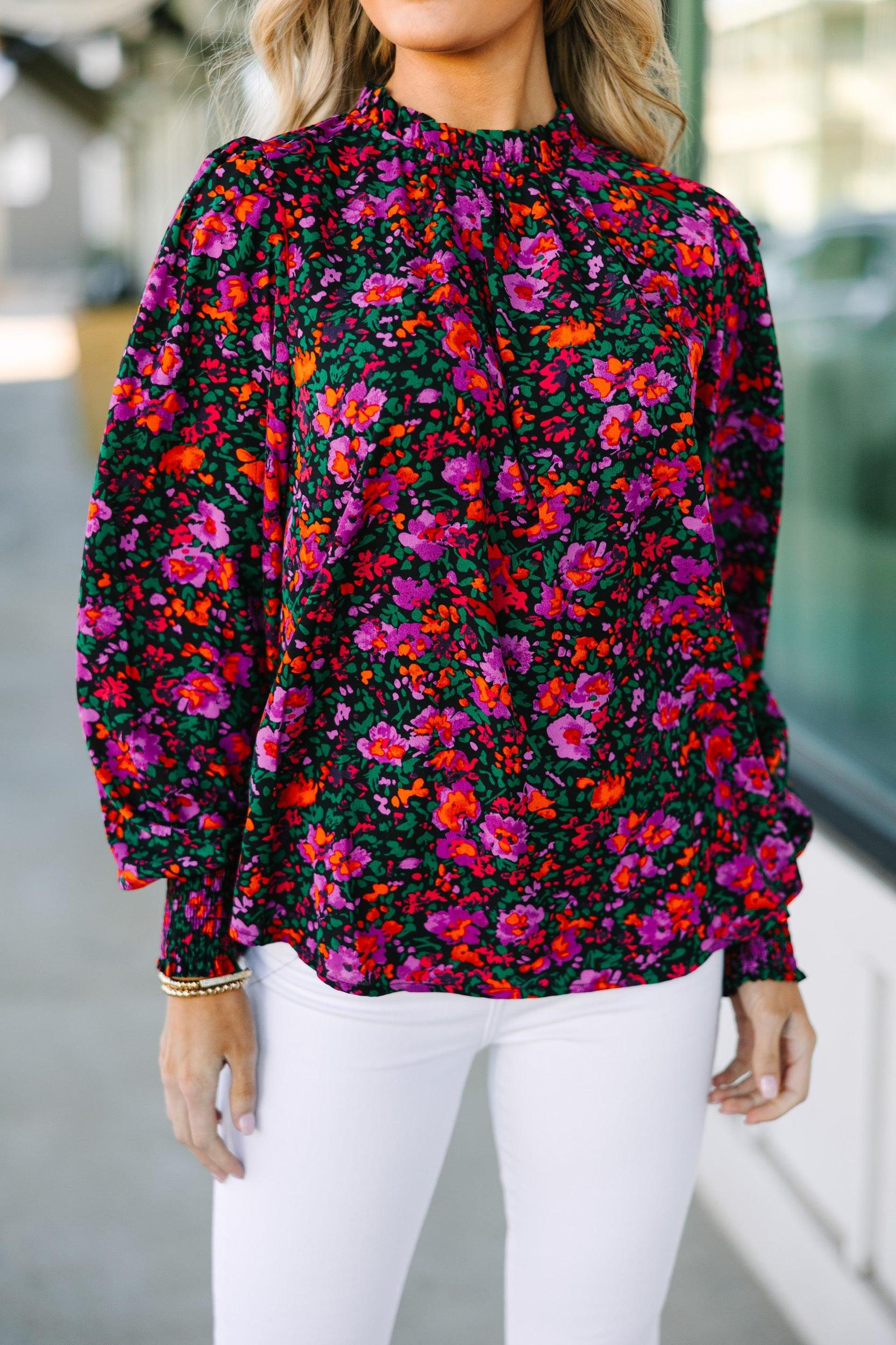 Can't Change Black Floral Blouse Female Product Image