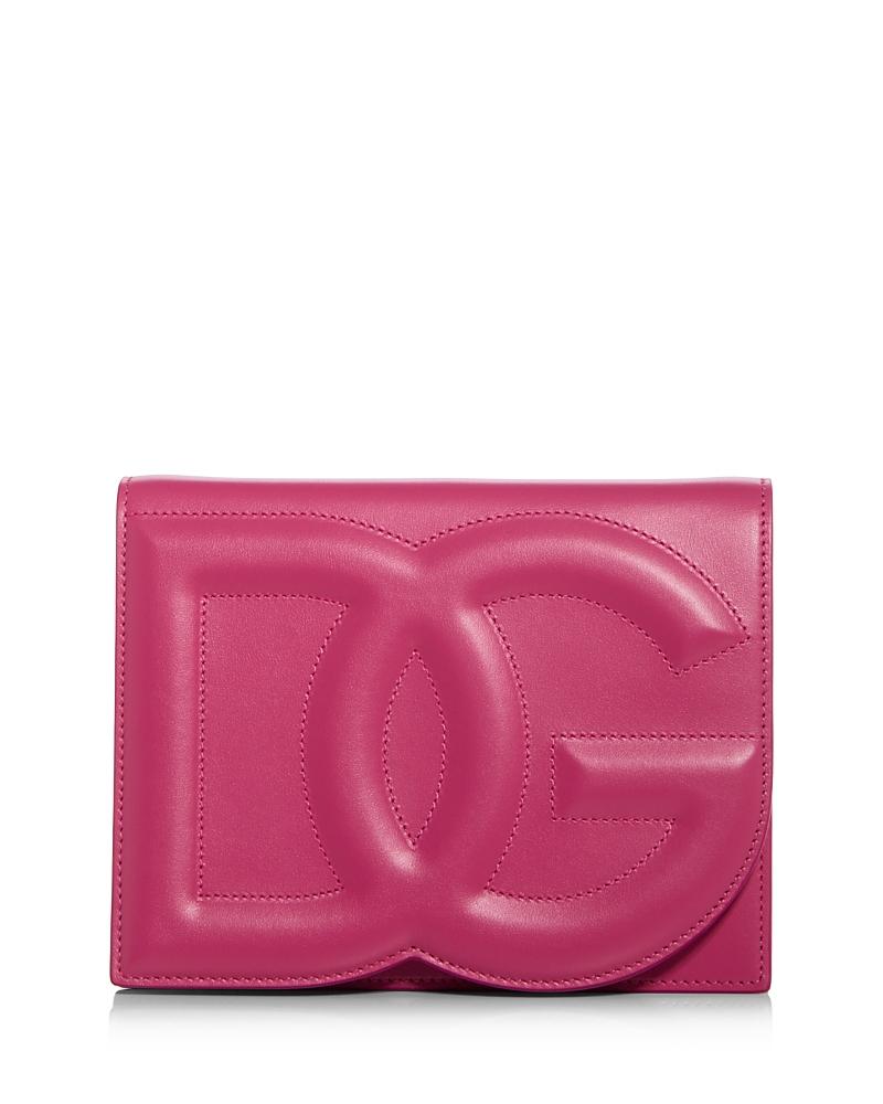 Womens DG Leather Flap Crossbody Bag Product Image