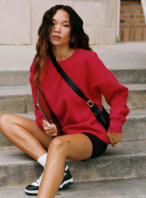 Dream Fleece Classic Crewneck Sweatshirt Red Product Image