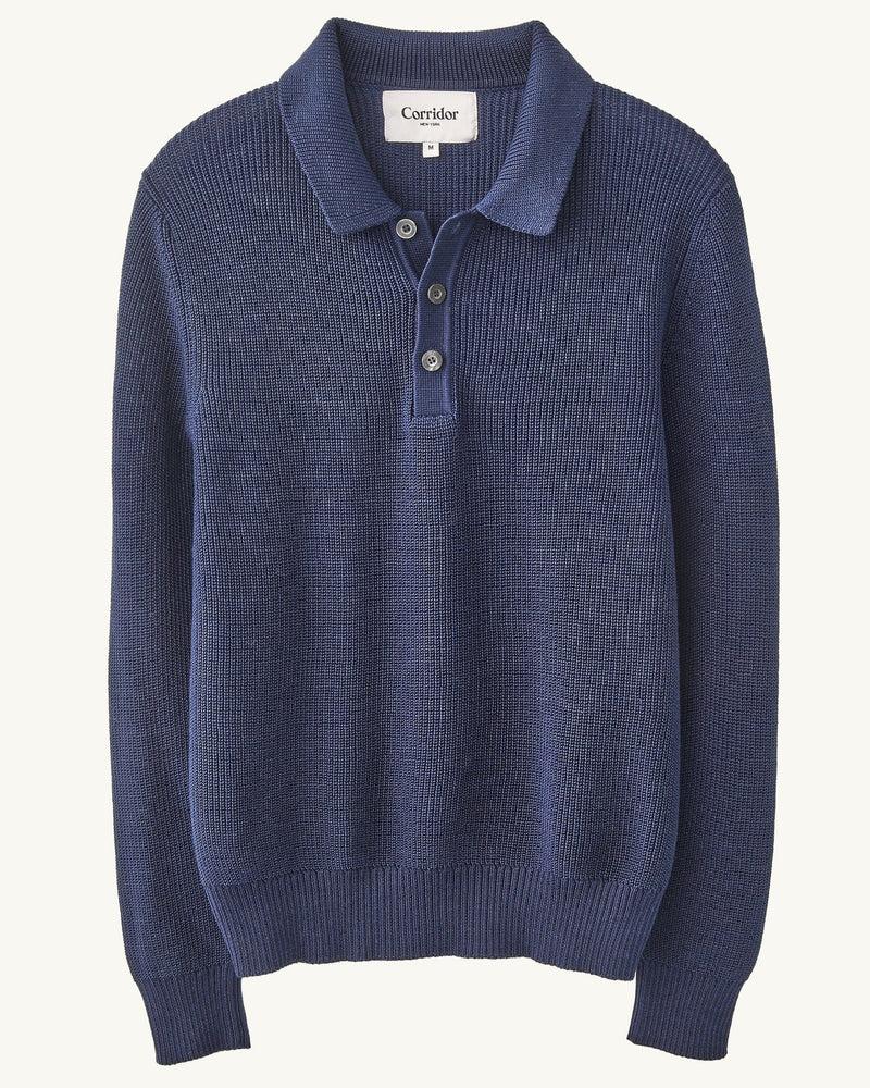 LS Slouchy Polo - Navy Product Image