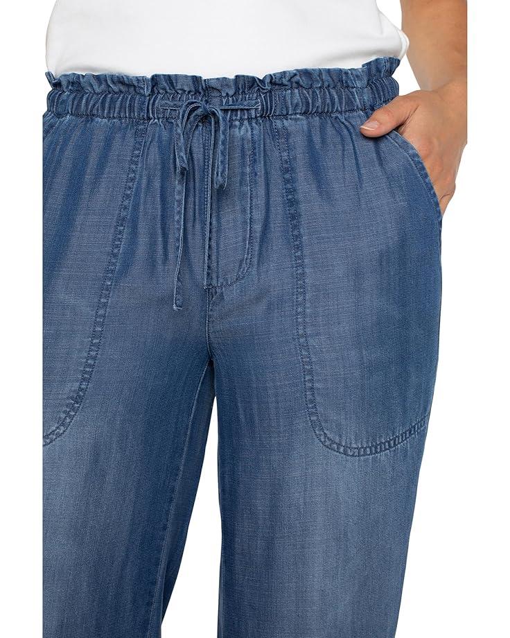 Pull On Tie Waist Wide Leg Ankle Pant 26" Product Image