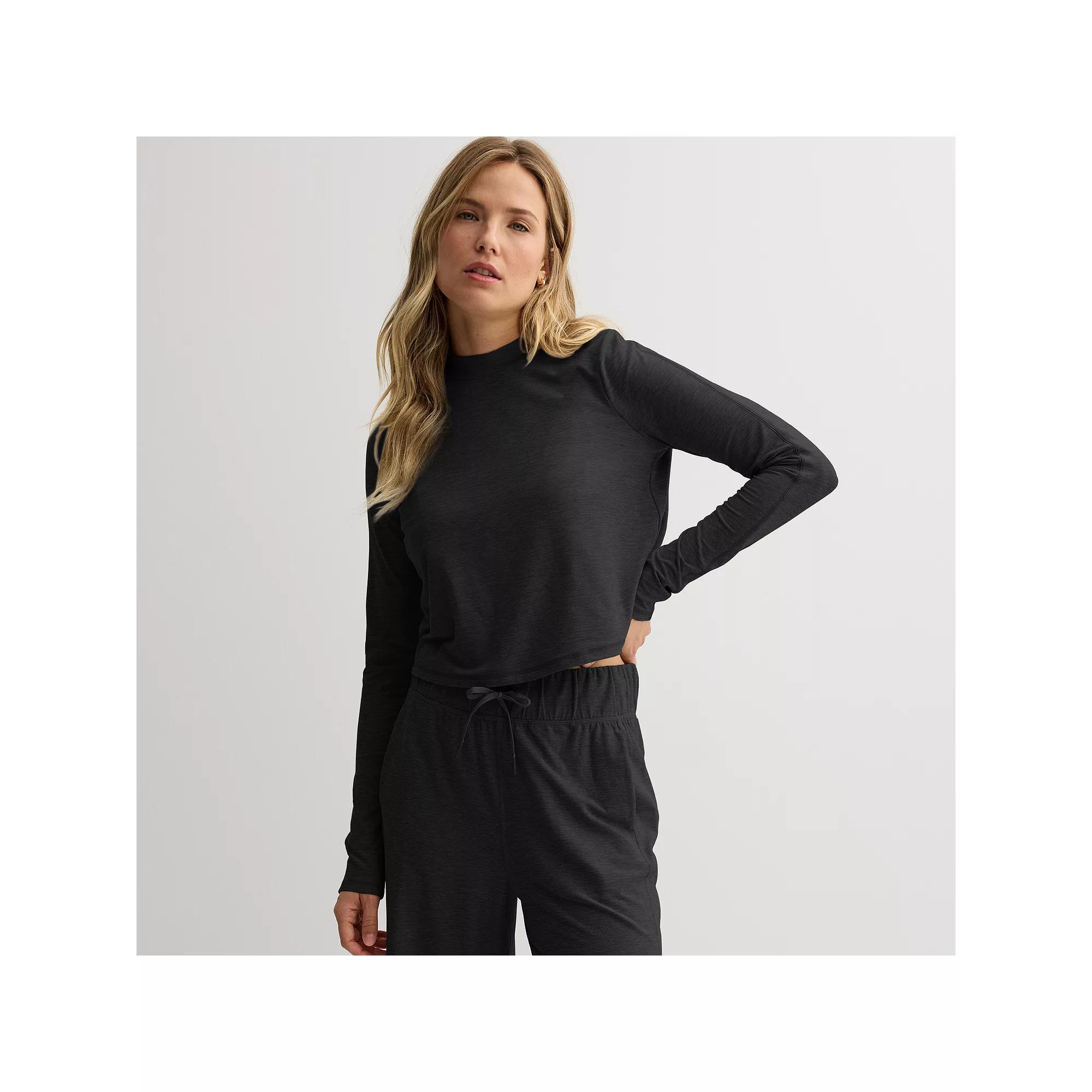 Women's FLX Wander Long Sleeve Shirt, Size: XS, Black Heathercoal Product Image