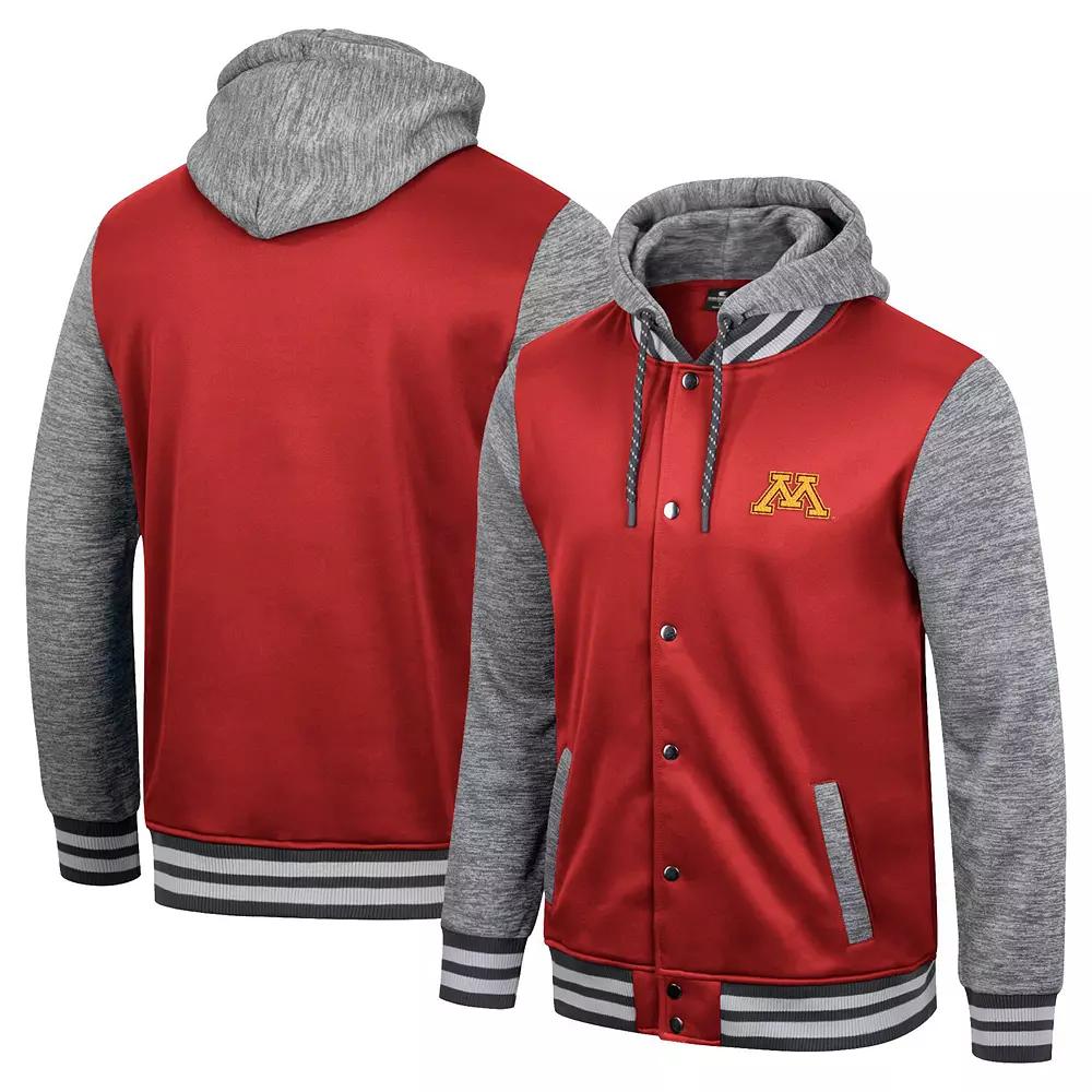 Men's Colosseum Maroon Minnesota Golden Gophers Robinson Hoodie Full-Snap Jacket,  Product Image
