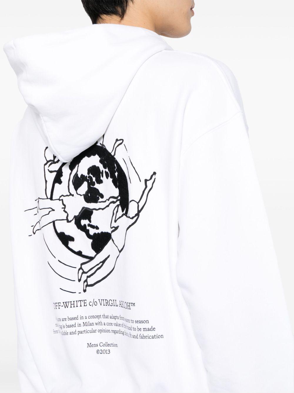 graphic-print cotton hoodie Product Image