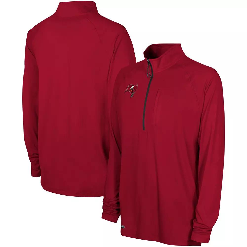 Men's Red Tampa Bay Buccaneers Combine Authentic Raglan Quarter-Zip Top, Size: 2XL Product Image