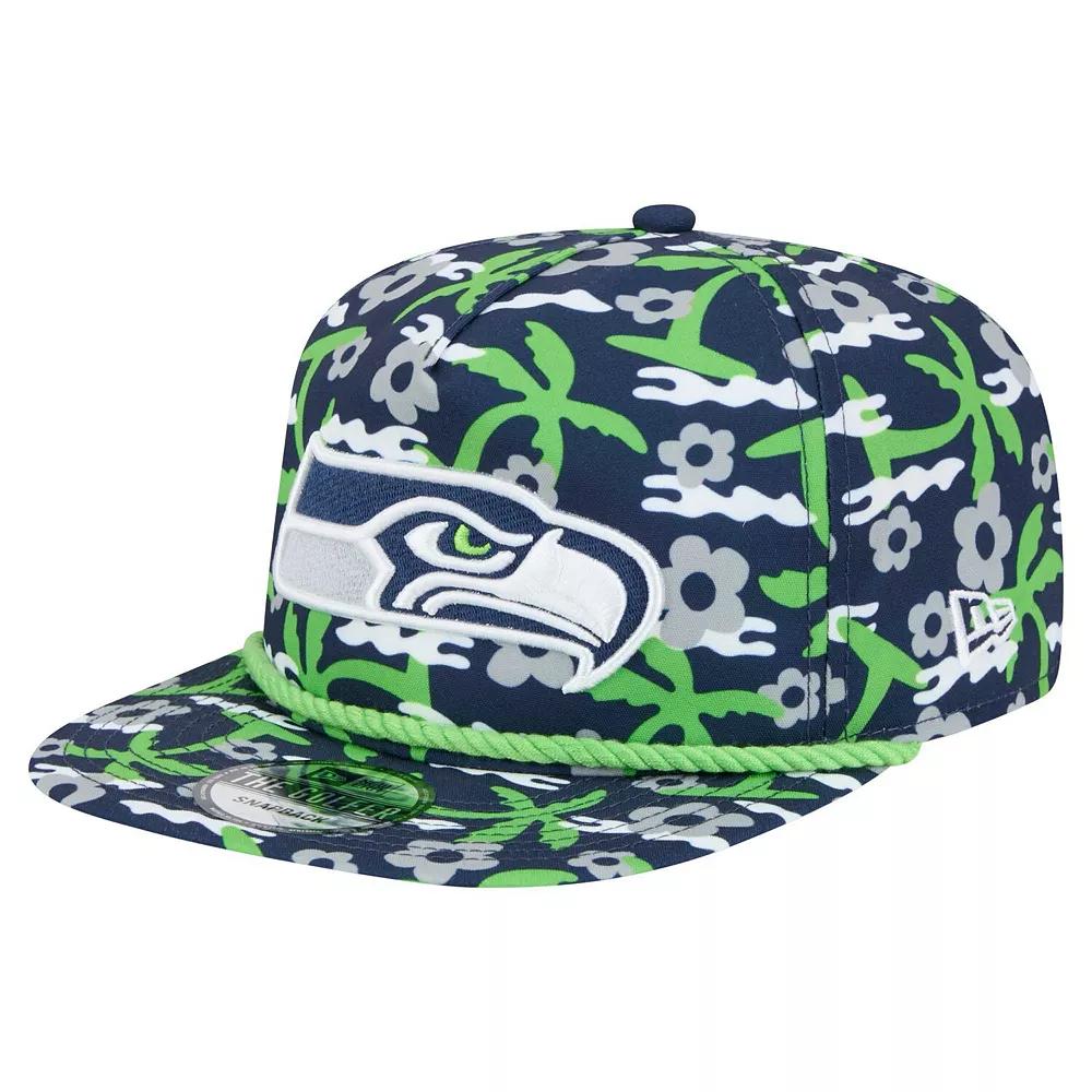 Men's New Era Navy Seattle Seahawks Wakey Wakey Golfer Snapback Hat, Blue Product Image