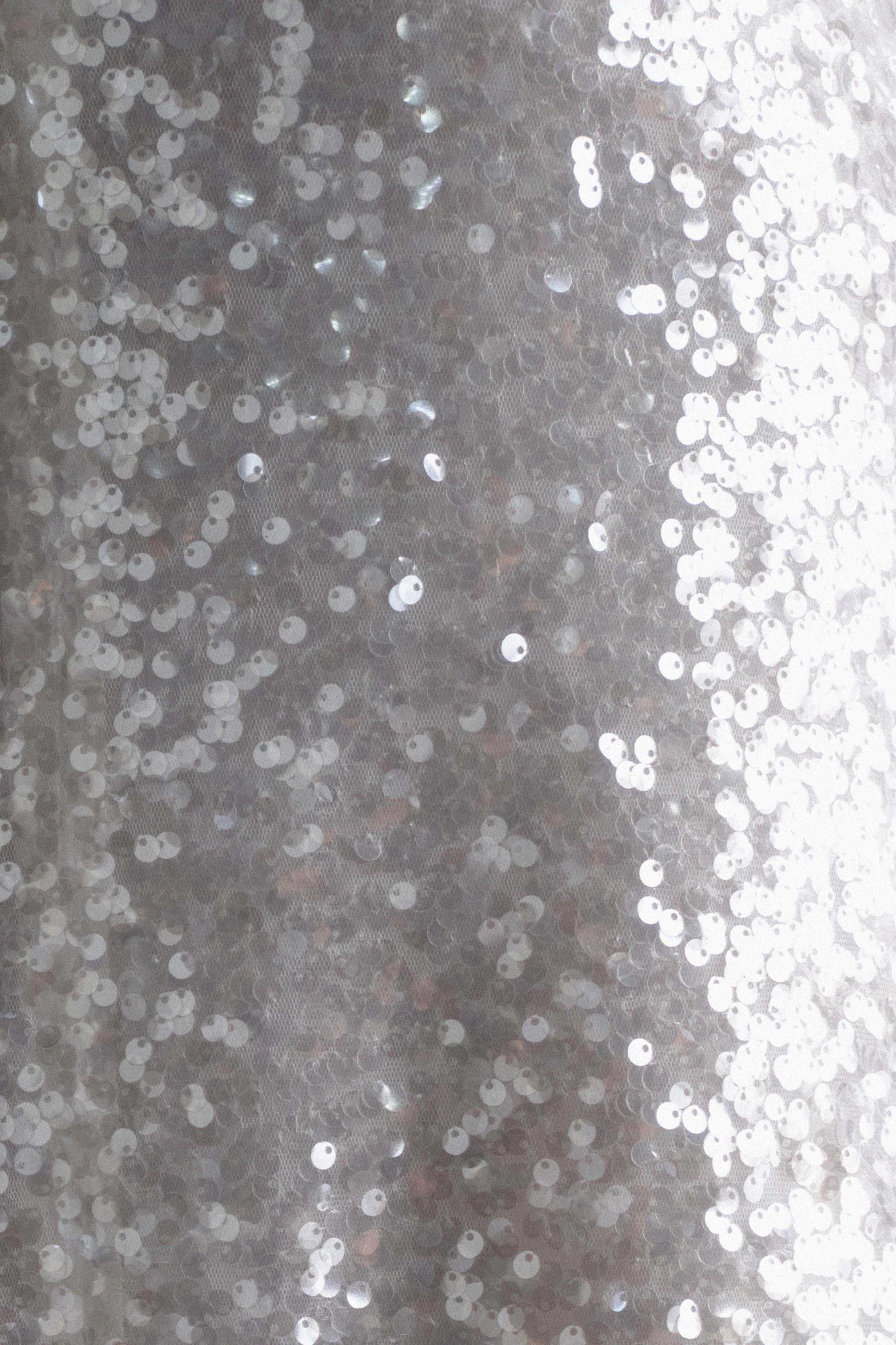 Sofia Long Sleeve Sequin Maxi Dress - White Product Image