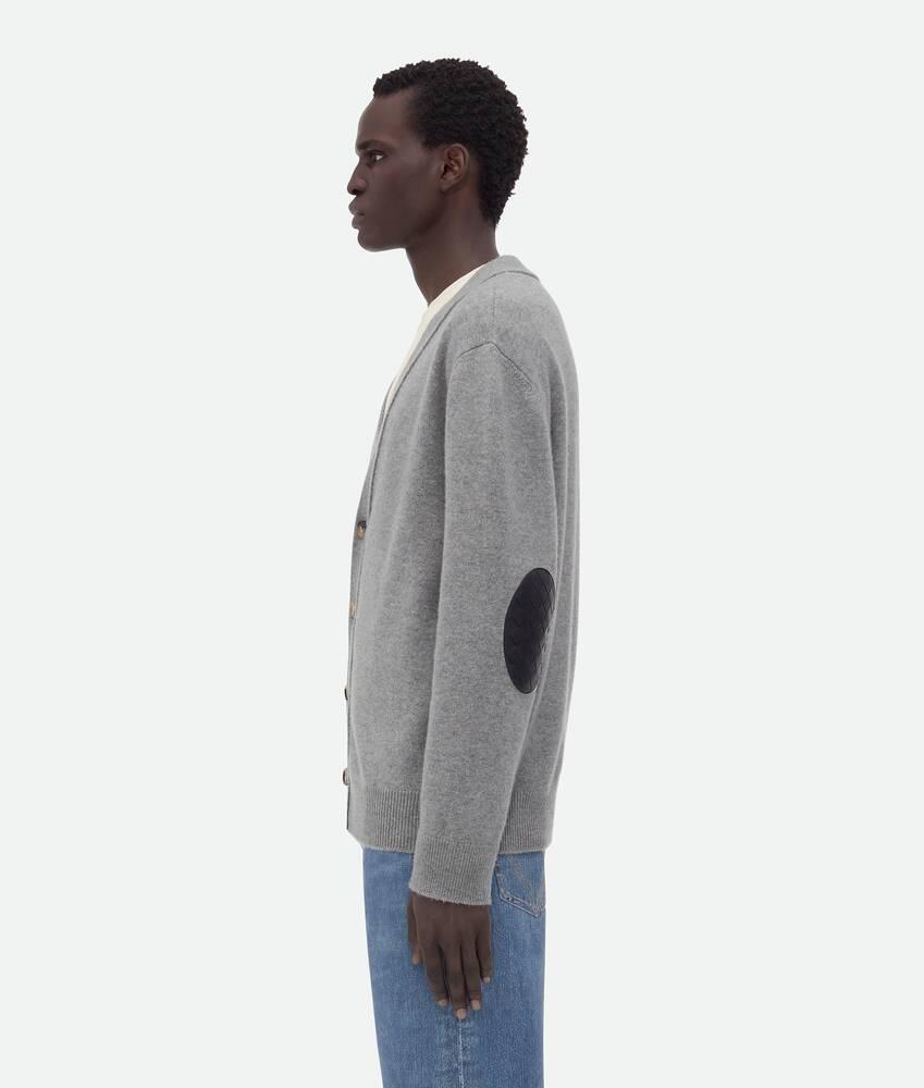 Men's Cashmere Cardigan in Light grey melange Product Image