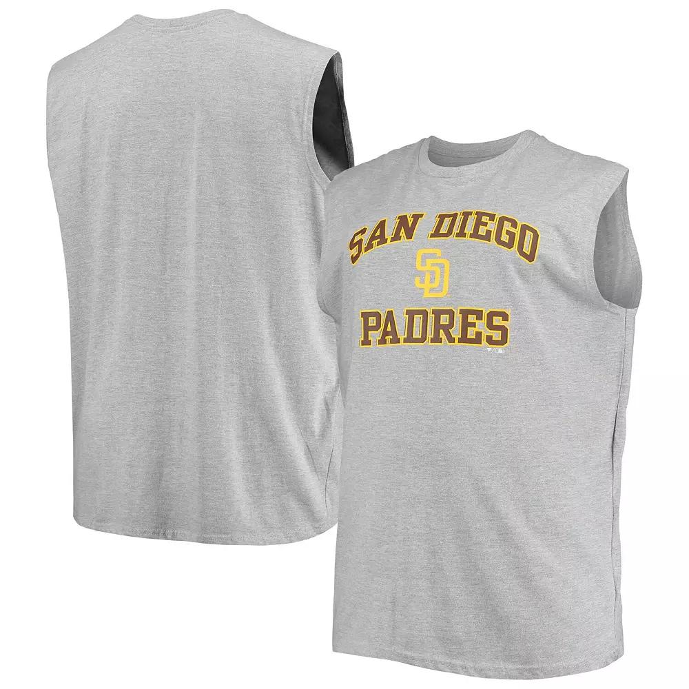 Men's Heathered Gray San Diego Padres Big & Tall Jersey Muscle Tank Top, Size: 6XB, Grey Product Image