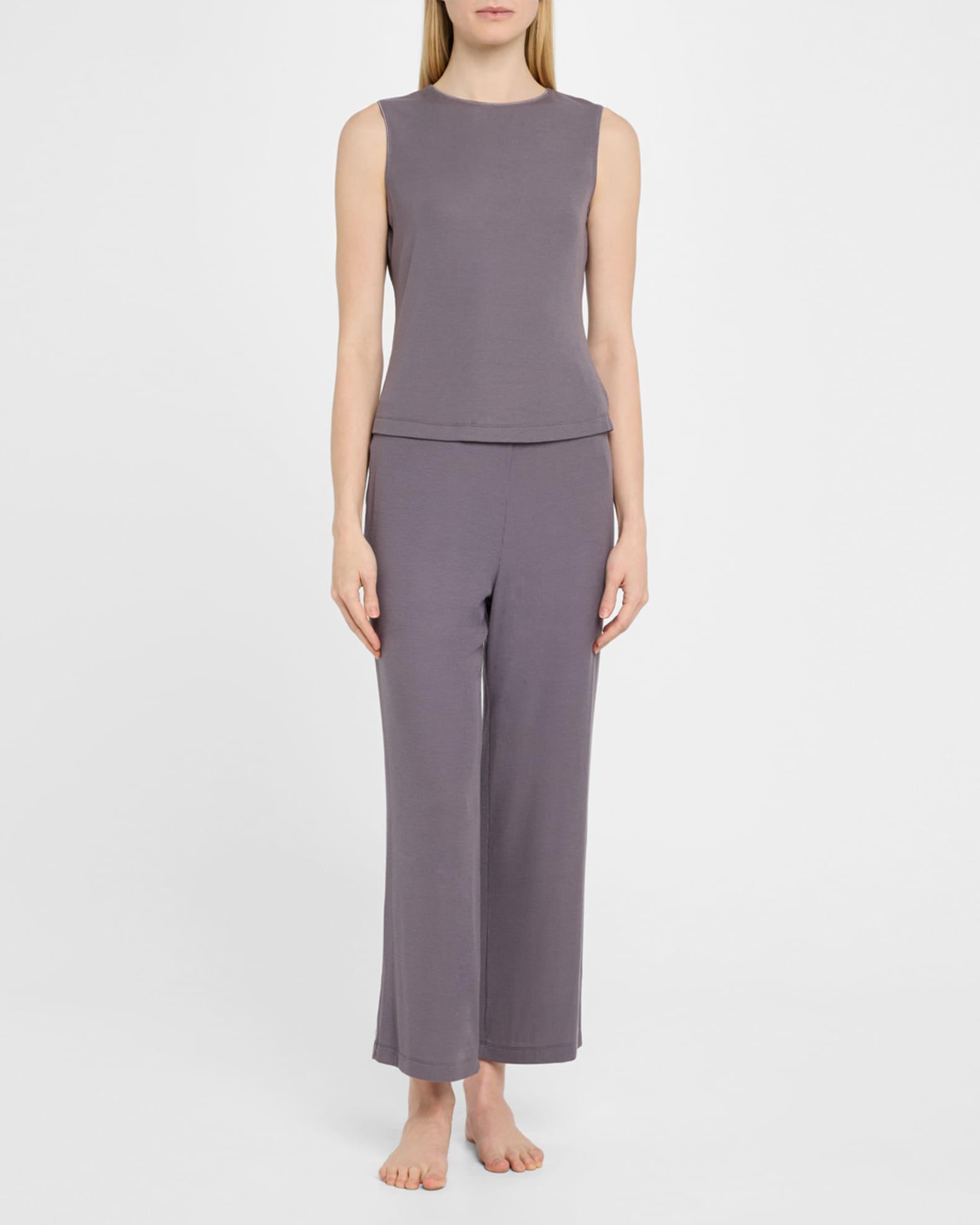 Rib Essentials Cropped Tank & Pants Pajama Set Product Image