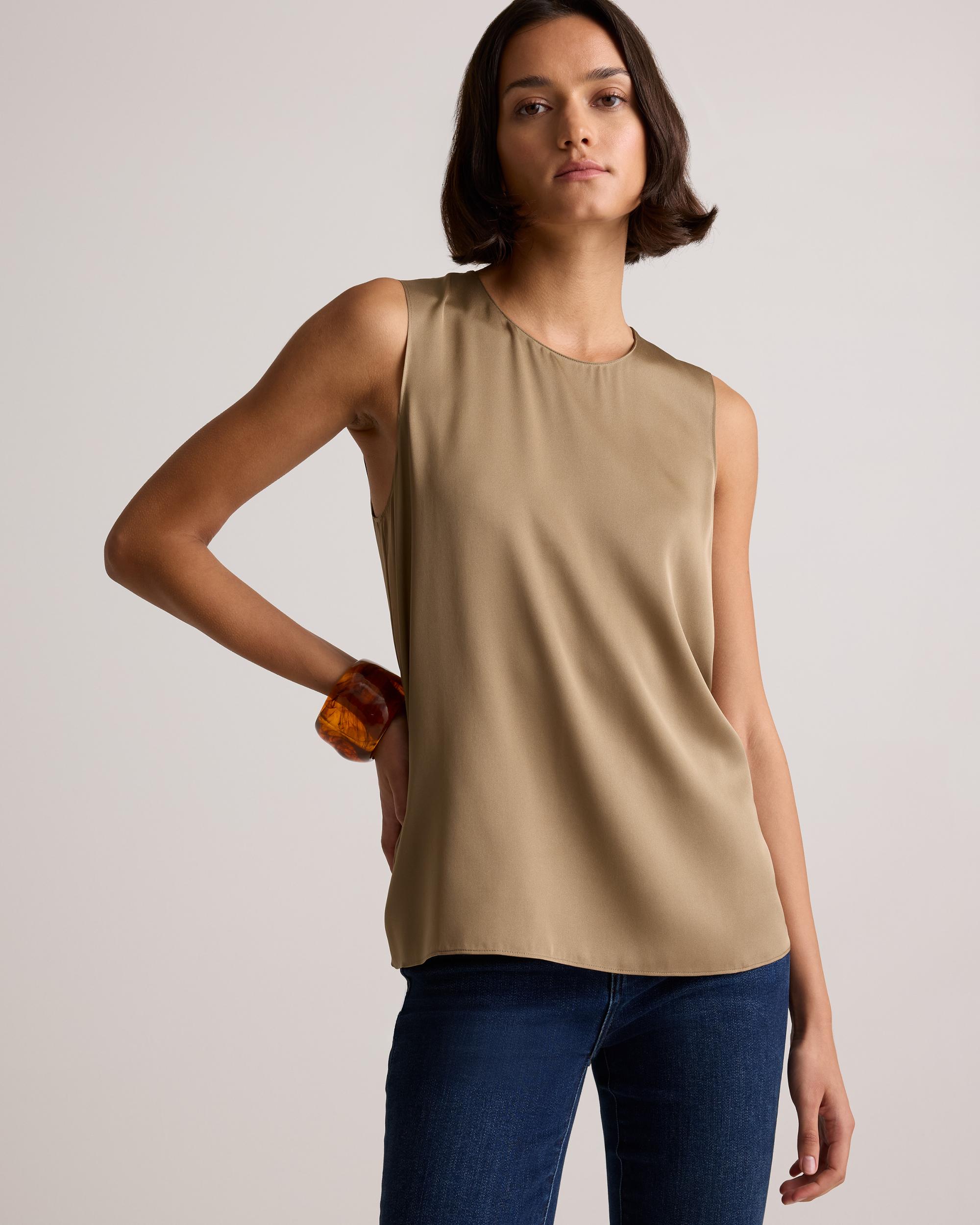 Quince | Women's Washable Stretch Silk Shell Tank Top Mulberry Silk Product Image